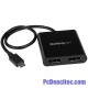 Divisor Multiplicador USB C a DisplayPort de 2 Puertos Hub Concentrador MST