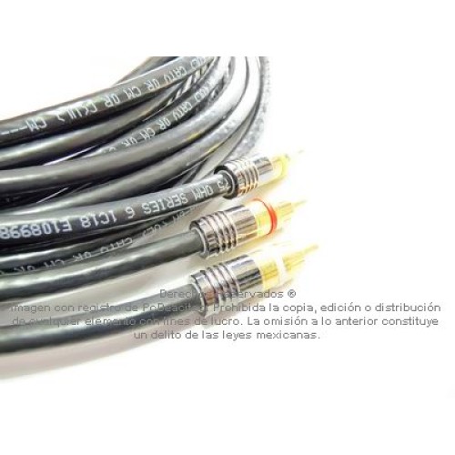 Cable Digital AV RCA para Video Compuesto + Audio R/L de 3 m 75 Ohm