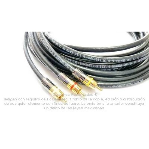 Cable Digital AV RCA para Video Compuesto + Audio R/L de 1.8 m 75 Ohm