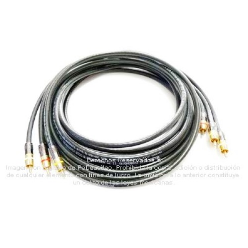 Cable Digital AV RCA para Video Compuesto + Audio R/L de 1.8 m 75 Ohm Cable Digital AV RCA para Video Compuesto + Audio R/L de 1.8 m 75 Ohm