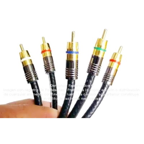 Cable Digital RCA de Video RGB + Audio R/L de 1.8 m 5 vías 75 Ohm Cable Digital RCA de Video RGB + Audio R/L de 1.8 m 5 vías 75 Ohm