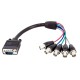 Cable VGA SVGA macho a 5 BNC (RGBHV) hembras de 30 cm