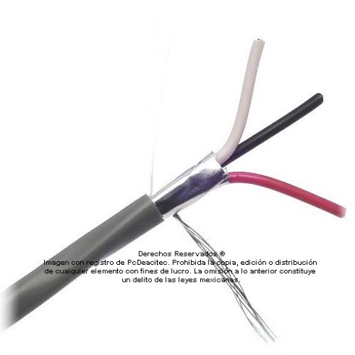 Cable Belden 3x18 AWG blindado 5301FE para control, voz y datos, venta por metro