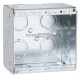 Caja chalupa galvanizada para placa tapa doble gang