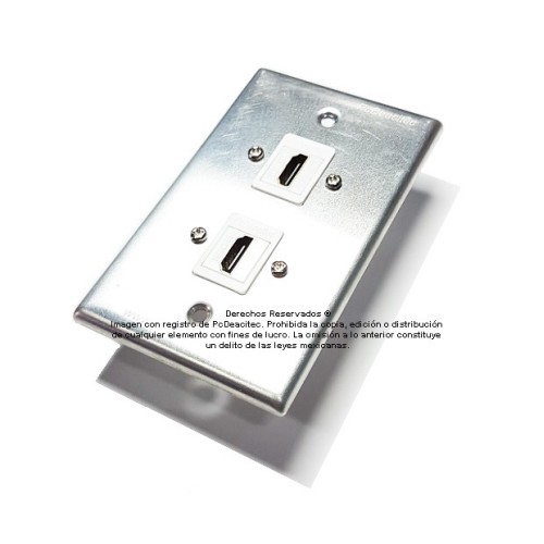Placa Tapa doble HDMI 4k en Aluminio