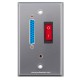 Placa Tapa DB25 paralelo + Switch Interruptor luminoso + Jack audio 3.5 mm en Aluminio Placa Tapa DB25 paralelo + Switch Interruptor luminoso + Jack audio 3.5 mm en Aluminio