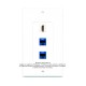 Placa Tapa Decora HDMI 4k keystone + 2 Jack RJ45 Cat6 en ABS