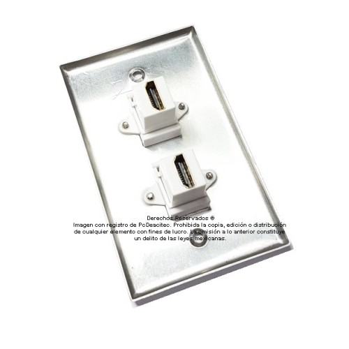 Placa Tapa doble HDMI 4k en Aluminio