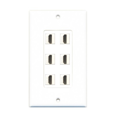 Placa Tapa Decora 6 puertos HDMI 4k en ABS