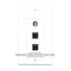 Placa Tapa Decora USB 2.0 Tipo A + 2 Jack Rj45 Cat5e en ABS