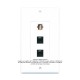 Placa Tapa Decora USB 2.0 Tipo A + 2 Jack Rj45 Cat5e en ABS