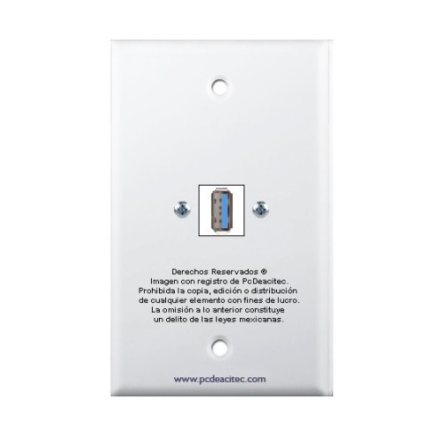 Placa Tapa USB 3.0 tipo A en ABS