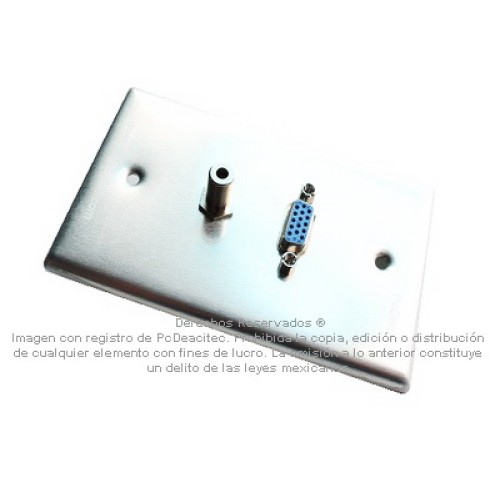 Placa Tapa VGA + Audio Jack 3.5 mm en Aluminio