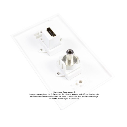 Placa Tapa HDMI 4k + Jack de audio 3.5 mm en ABS Placa Tapa HDMI 4k + Jack de audio 3.5 mm en ABS
