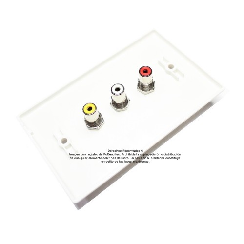 Placa Tapa RCA AV en ABS Placa Tapa RCA AV en ABS