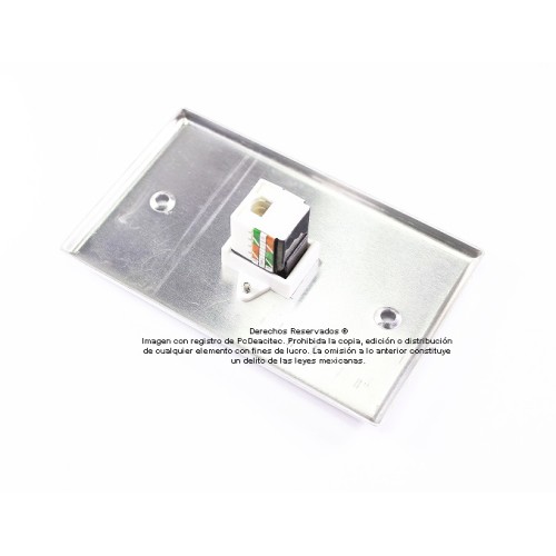 Placa Tapa Jack RJ45 Cat6 ponchable en Aluminio