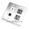 Placa Tapa HDMI 4k + Jack RJ45 Cat5e + 2 Contactos Eléctricos en Al