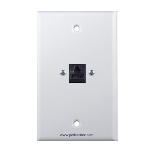 Placa Tapa Jack RJ45 Cat6 ponchable en ABS