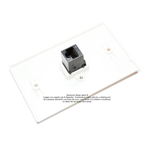 Placa Tapa Jack RJ45 Cat5 cople en ABS