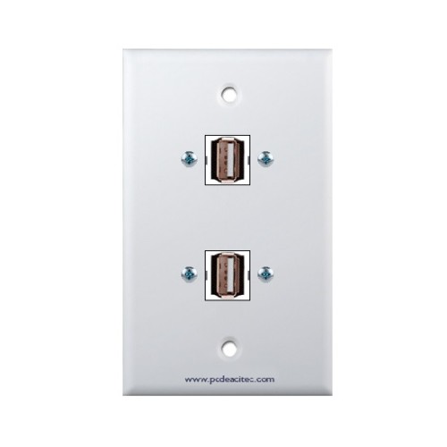 Placa Tapa doble USB 2.0 en ABS