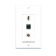 Placa Tapa Decora HDMI 4k + Jack RJ45 Cat5e + Antena Coaxial F en ABS