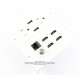 Placa Tapa Decora Contacto Eléctrico Dual + 2 USB carga + 4 HDMI 4k + Cople Jack RJ45 Cat6 + Conector roscado F
