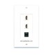 Placa Tapa Decora 2 HDMI 4k + Jack RJ45 Cat5e en ABS