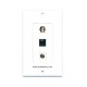 Placa Tapa Decora USB 2.0 + Jack RJ45 Cat5e + Antena Coaxial F en ABS