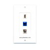 Placa Tapa Decora HDMI 4k + Jack RJ45 Cat6 + Jack Telefónico en ABS