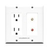 Placa Tapa 2 RCA + Contacto Eléctrico Dual en ABS