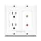 Placa Tapa 2 RCA + Contacto Eléctrico Dual en ABS