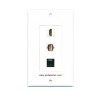 Placa Tapa Decora HDMI 4k + USB 2.0 + Jack RJ45 Cat5e en ABS