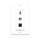 Placa Tapa Decora HDMI 4k + USB 2.0 + Jack RJ45 Cat5e en ABS
