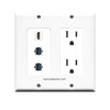 Placa Tapa Decora HDMI 4k + 2 USB 3.0 + Contacto Eléctrico Dual en ABS