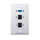 Placa Tapa VGA + 2 Jack RJ45 Cat5 ponchables en ABS Placa Tapa VGA + 2 Jack RJ45 Cat5 ponchables en ABS