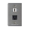 Placa Tapa HDMI 4k + Contacto Eléctrico en Acero Inoxidable