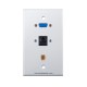 Placa Tapa VGA + Jack RJ45 Cat5e + antena coaxial F en ABS