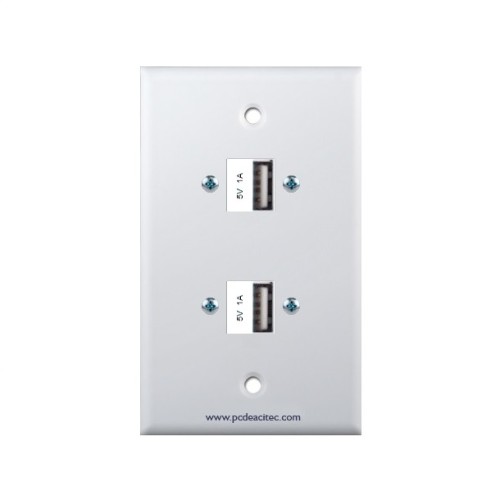 Placa Tapa doble USB para carga 5v 1A en ABS