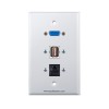 Placa Tapa VGA + USB 2.0 + Cat5e ponchable en ABS