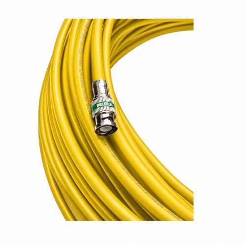 Jumper Amarillo Belden 1694A BNC a BNC Cable Coaxial SDI/HD-SDI RG6 75 Ohm 6G-SDI de 10 m