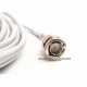 Jumper Blanco Belden 1855A BNC a BNC Cable Coaxial SDI Mini RG-59 75 Ohm 6Gbs de 0.5 m