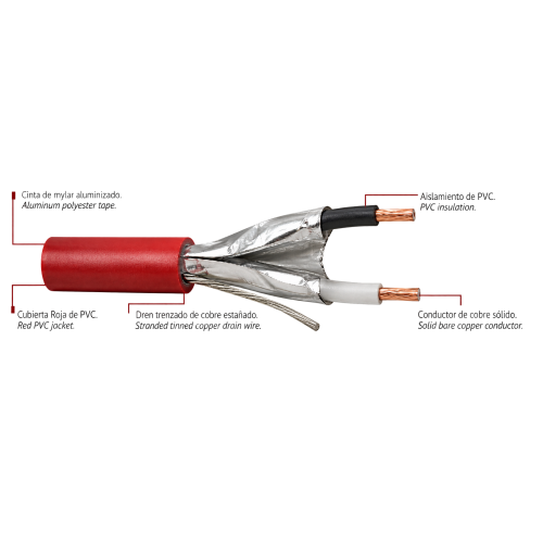 Cable para alarma contra incendio ARSA 2x14 MD22 AWG