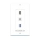 Placa Tapa Decora HDMI 4k pigtail + USB C + USB 3.0 en ABS