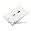 Placa Tapa Decora HDMI 4k en L 90° + USB 2.0 en ABS