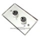 Placa Tapa XLR Canon doble soldable en Acero Inoxidable