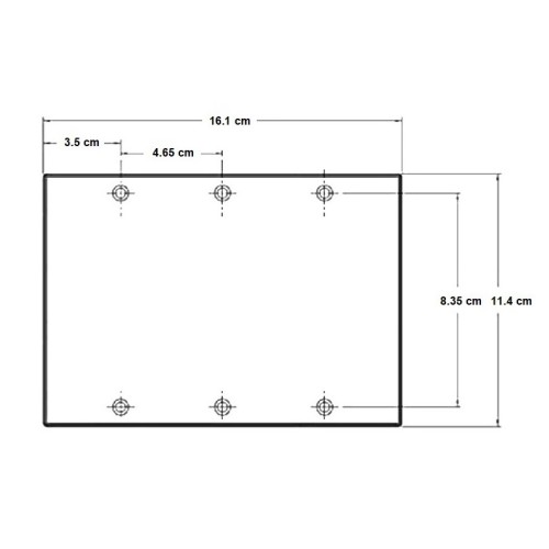 Placa Tapa 6 puertos XLR Canon soldable en ABS Placa Tapa 6 puertos XLR Canon soldable en ABS