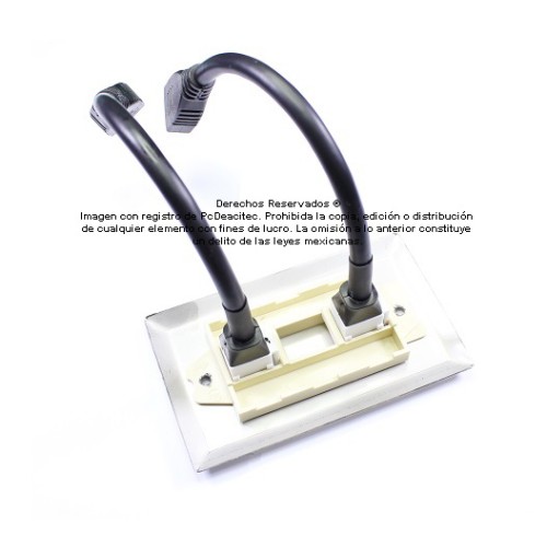 Placa Tapa doble HDMI 4k pigtail en Acero Inoxidable