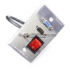 Placa Tapa VGA + HDMI 4k pigtail + Audio Jack 3.5 mm +  Interruptor 1 polo 2 tiros en Aluminio