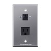 Placa Tapa RJ45 Cat5 cople + contacto eléctrico en Aluminio