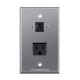 Placa Tapa RJ45 Cat5 cople + contacto eléctrico en Aluminio